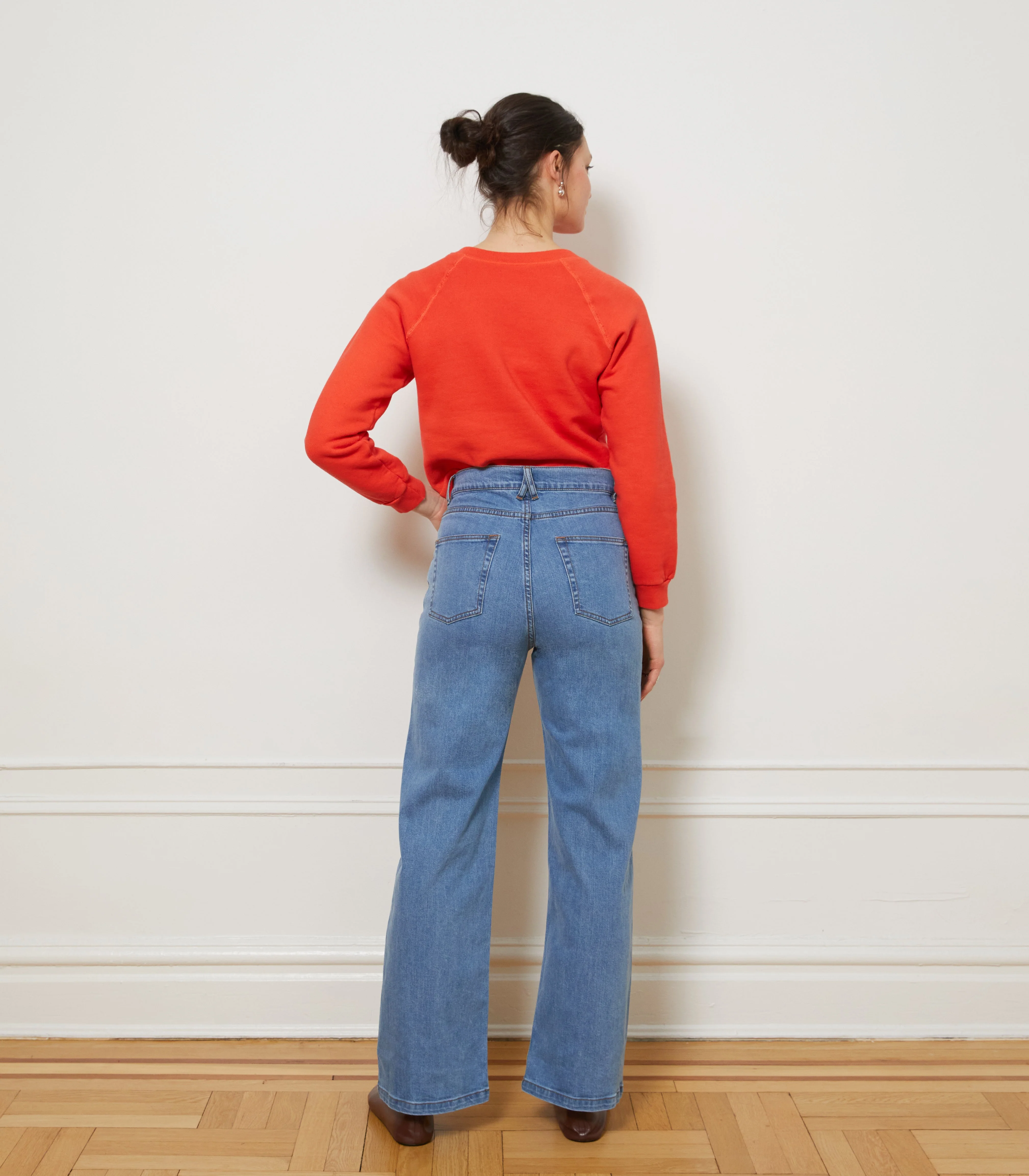 Carmen Wide Leg Jeans - Washed Indigo - Image 2