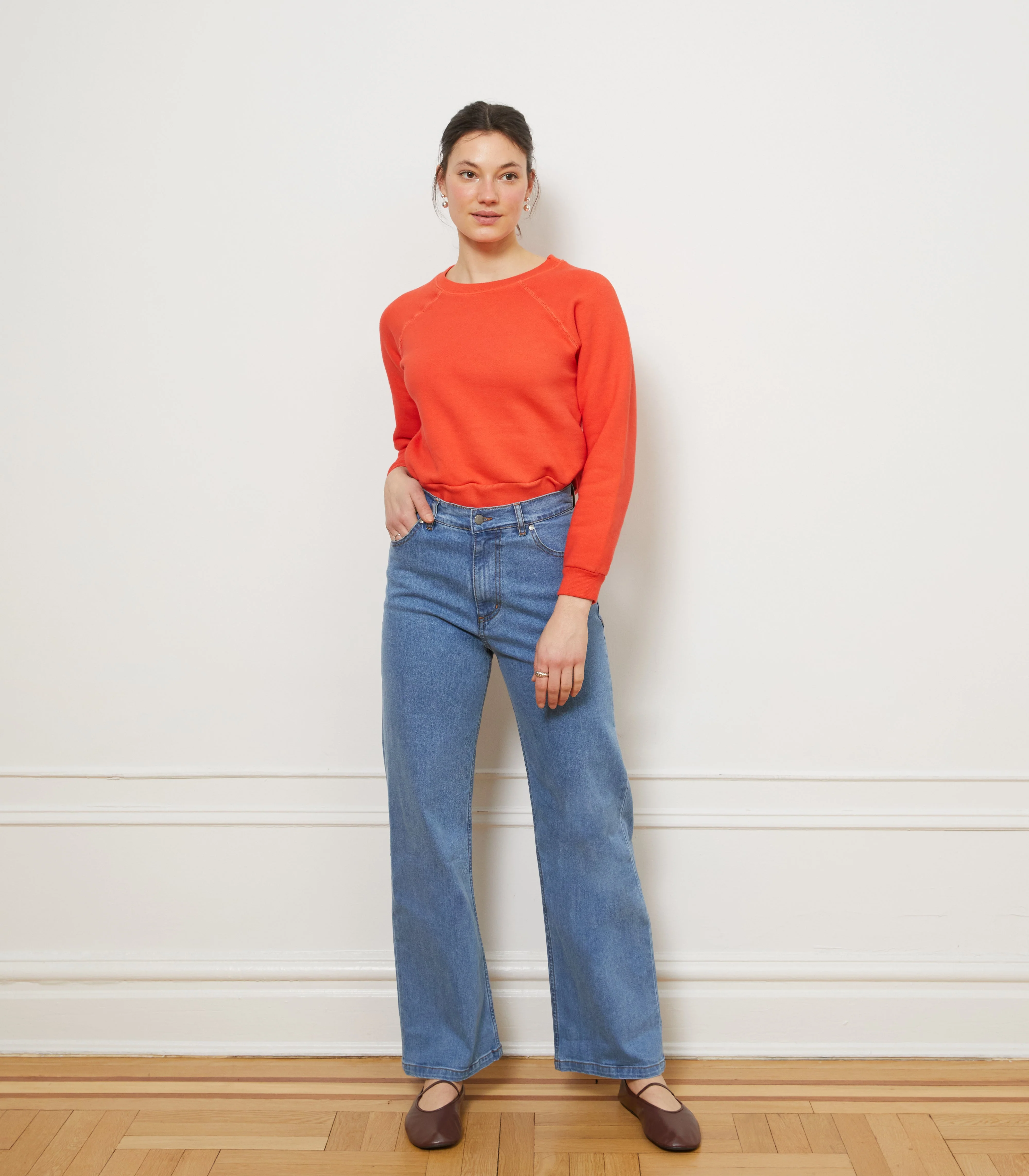 Carmen Wide Leg Jeans - Washed Indigo - Image 3