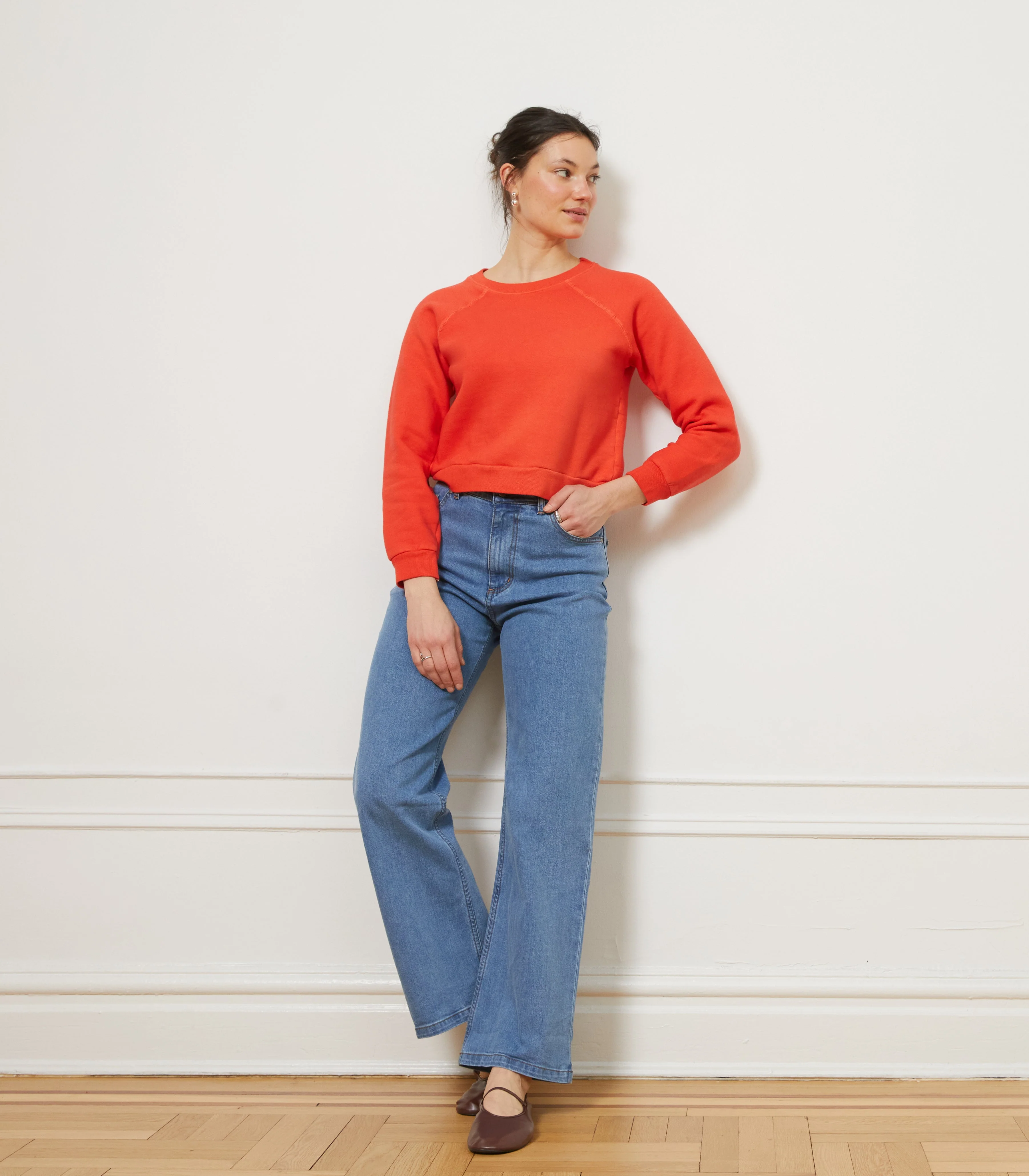 Carmen Wide Leg Jeans - Washed Indigo - Image 4