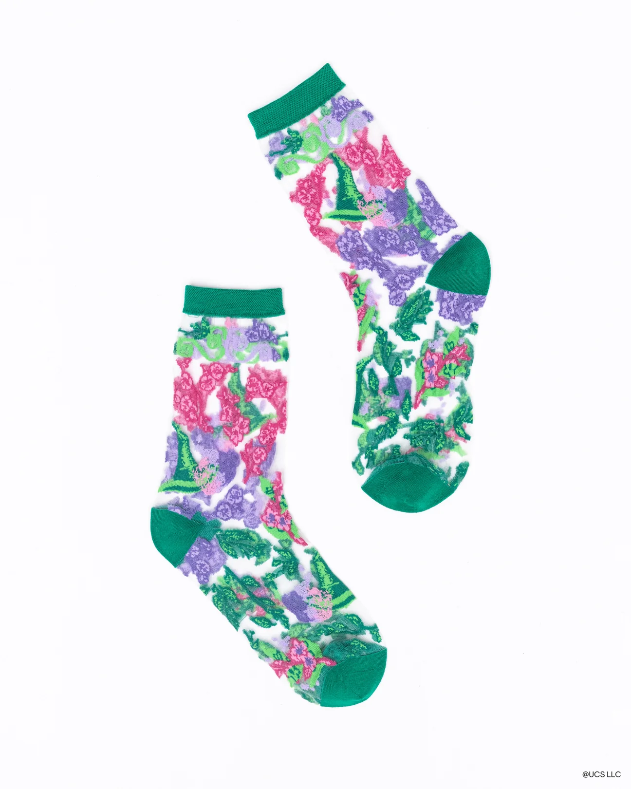 Wicked For Good Floral Sheer Crew Sock - Image 2