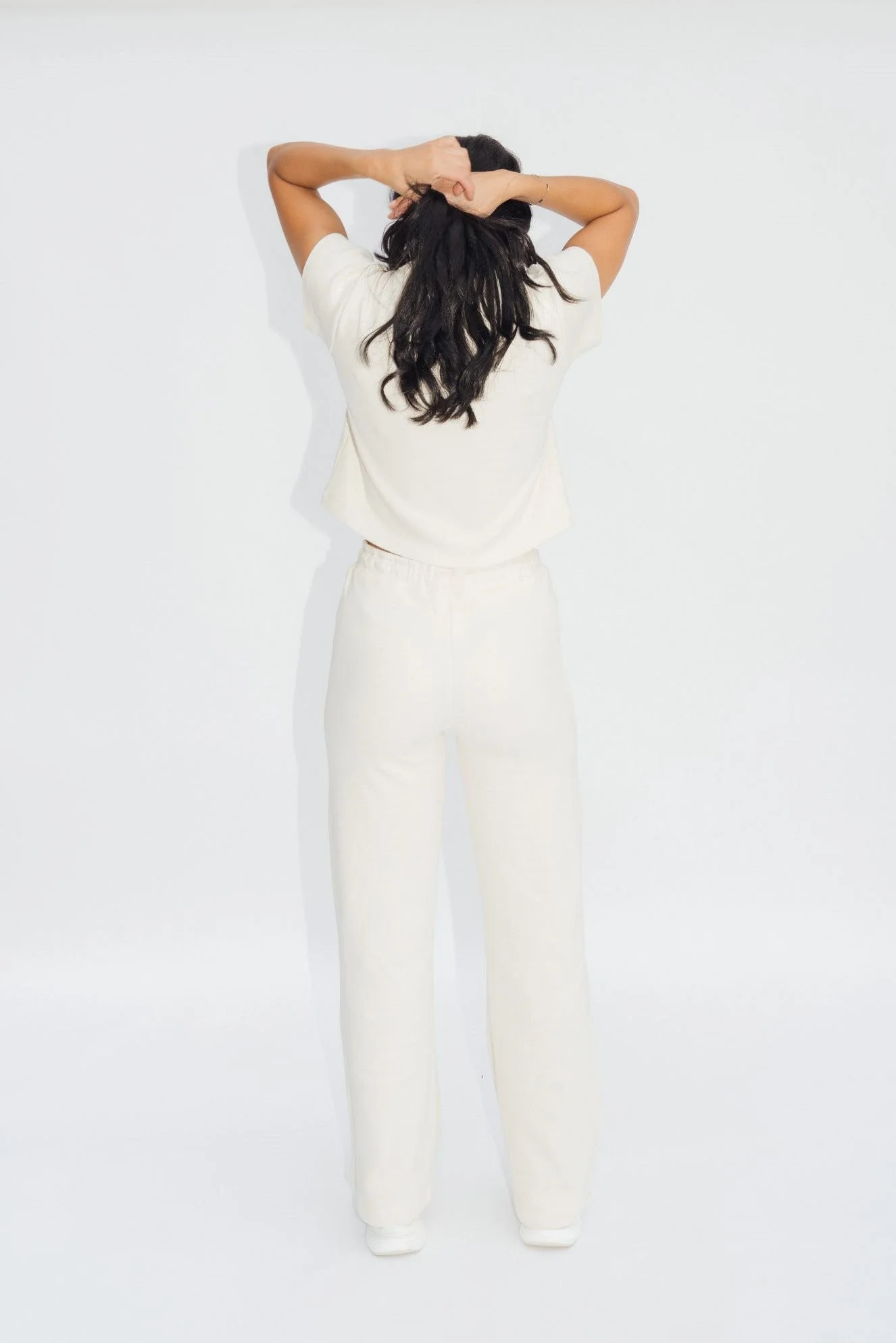 Wide Leg Lounge Pants Cream - Image 3