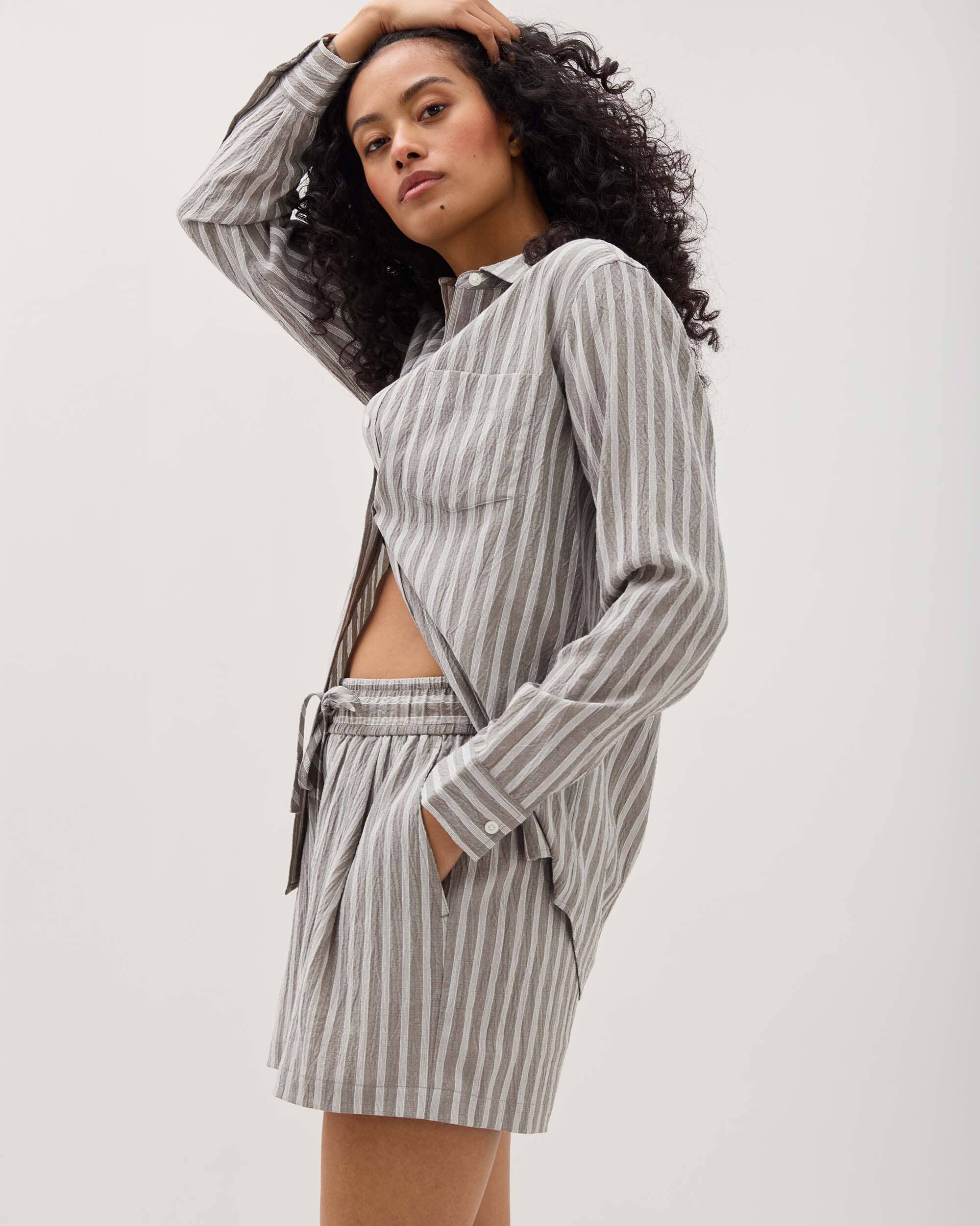 Palermo Short - Black / White Stripe - Image 2