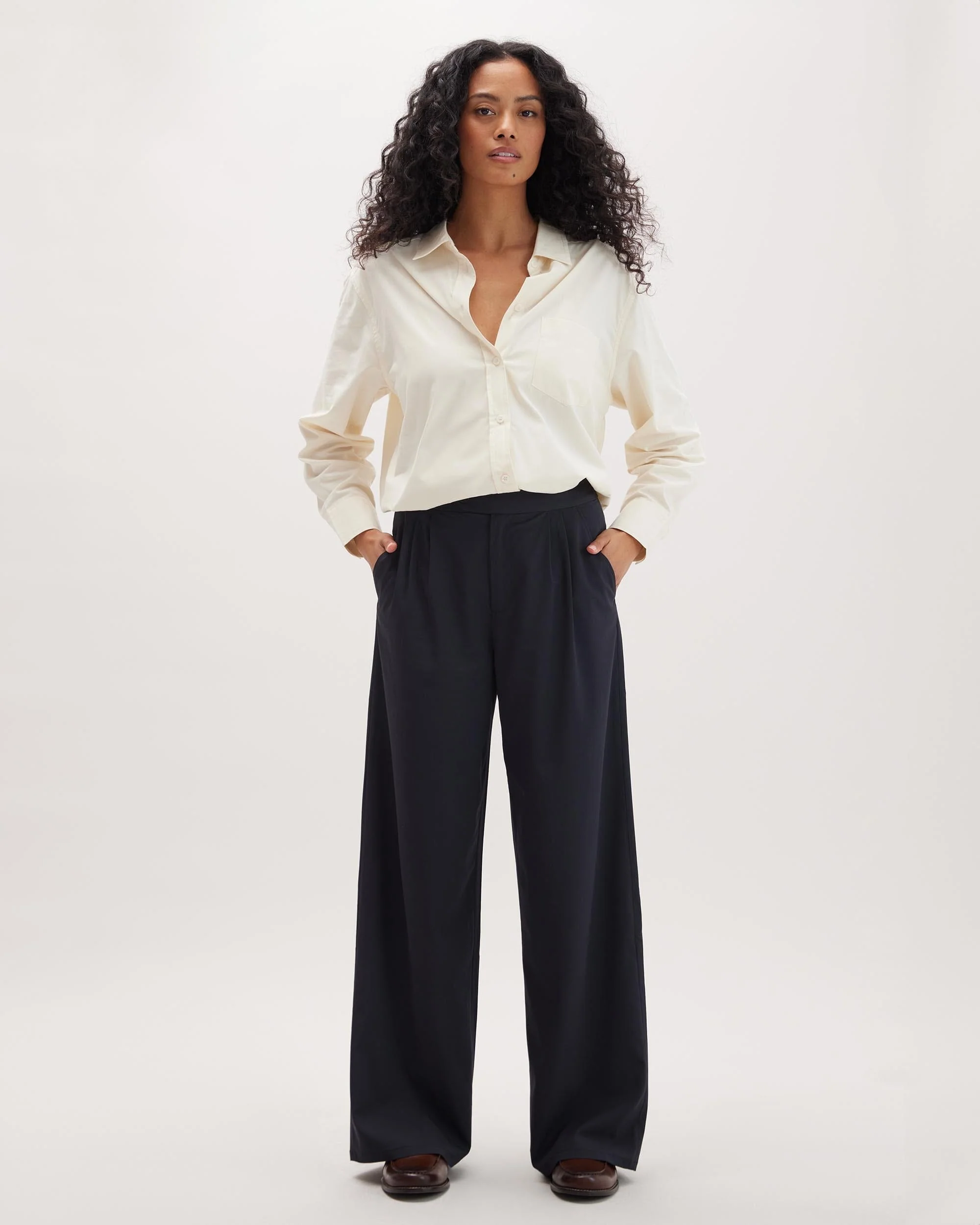 Sophia Fluid Wide Leg Trouser - Black - Image 5