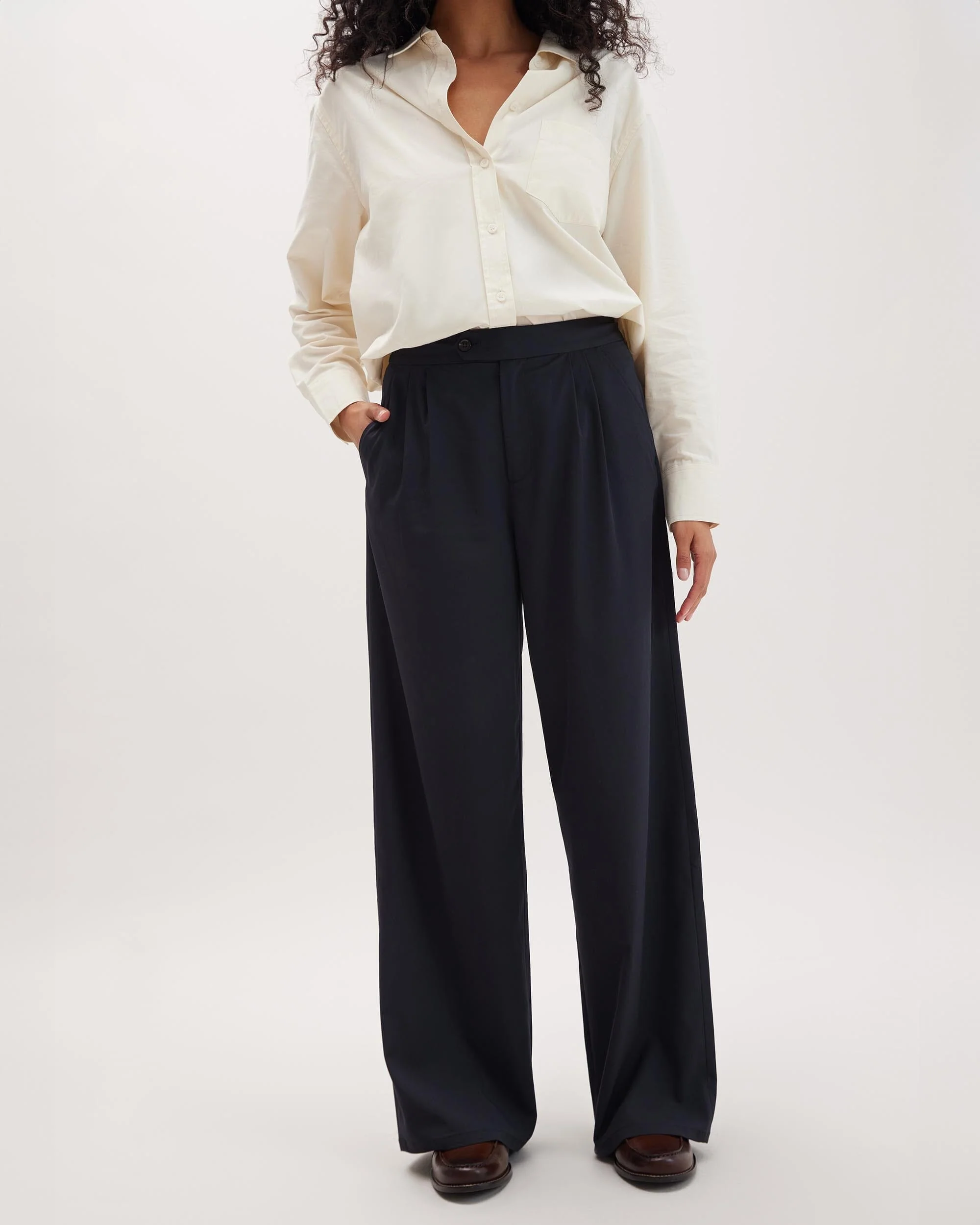 Sophia Fluid Wide Leg Trouser - Black - Image 6
