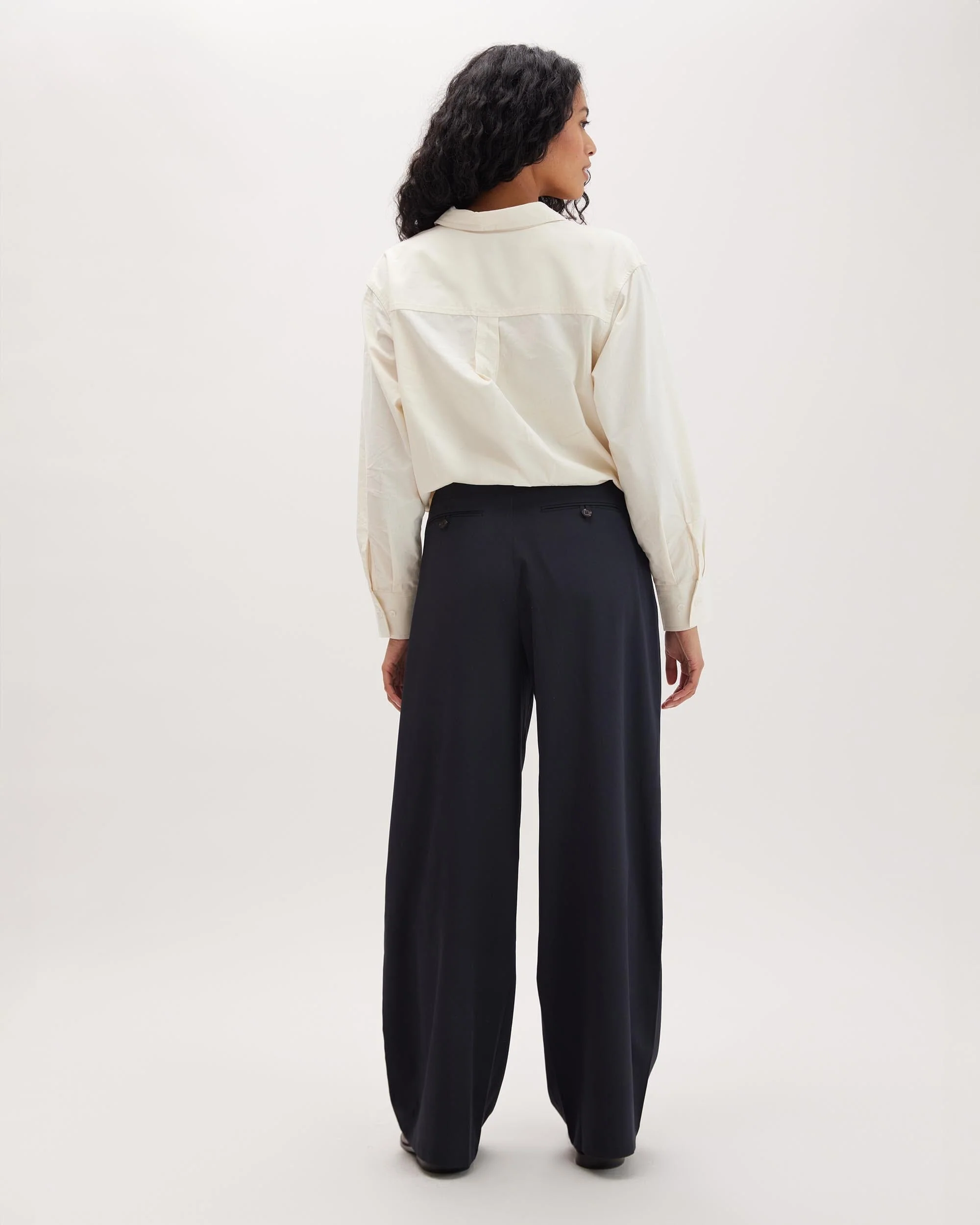 Sophia Fluid Wide Leg Trouser - Black - Image 7