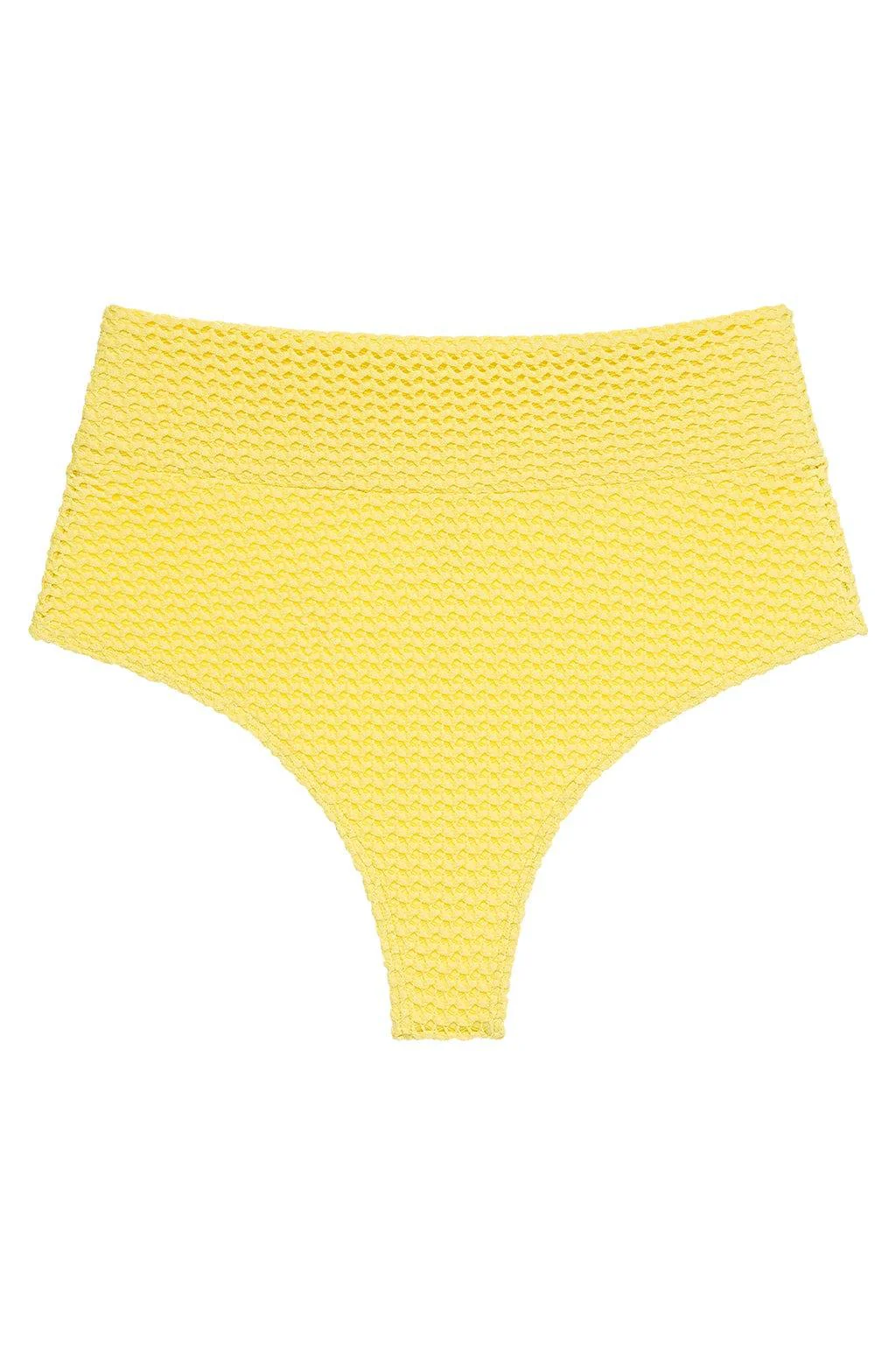 Yellow Crochet Added Coverage High Rise Bikini Bottom - Image 2