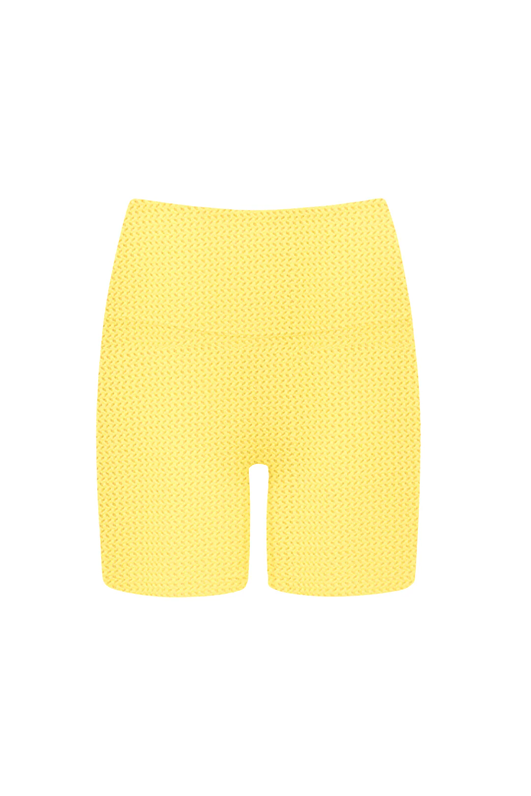 Yellow Crochet Midi Bike Short